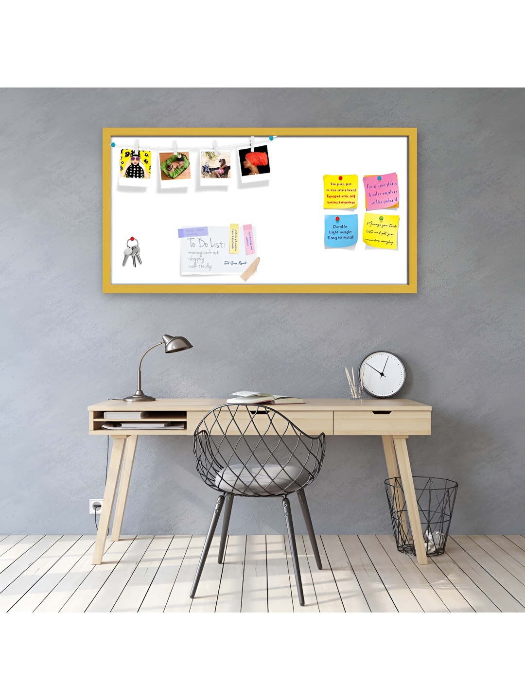 

ArtzFolio Brown & White Wooden Bulletin Board Wall Decor