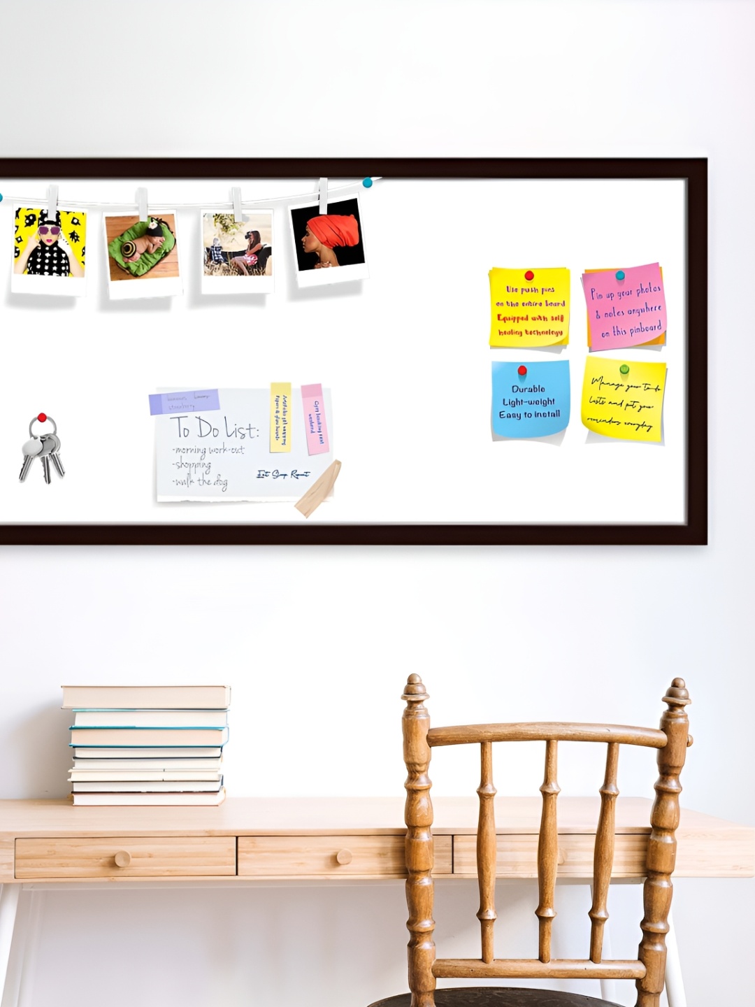 

ArtzFolio Brown & White Wooden Bulletin Board With Sticky Notes