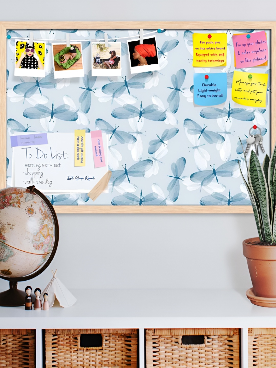 ArtzFolio Brown Butterflies D2 Printed Wooden Bulletin Board With Sticky
