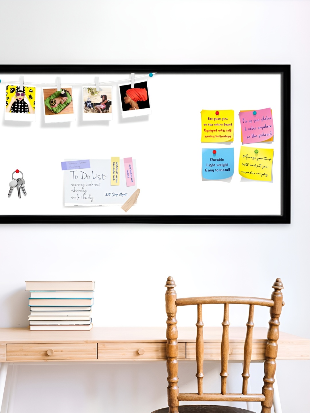 

ArtzFolio Black & White Wooden Bulletin Board With Sticky Notes