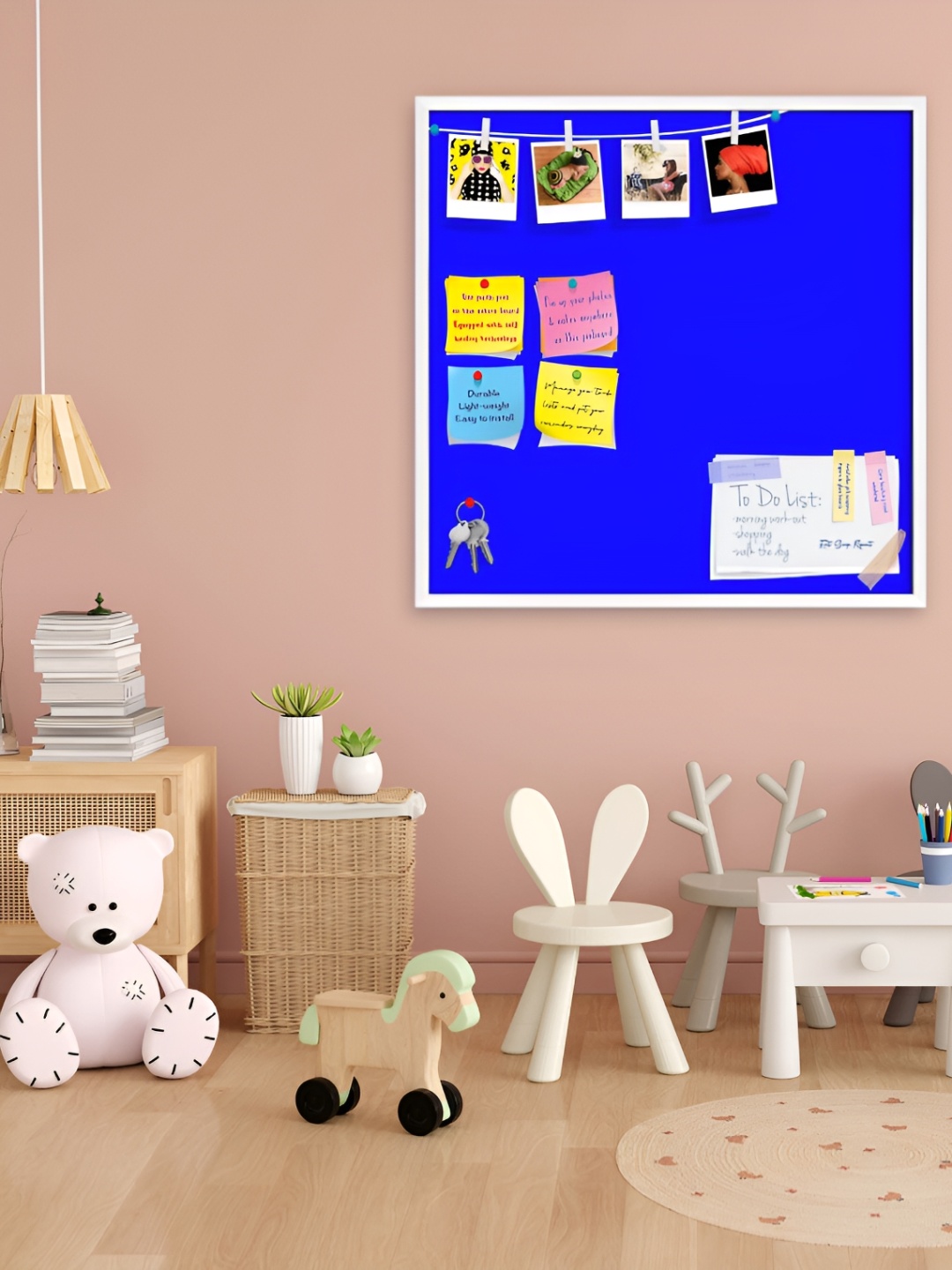 ArtzFolio White & Blue Wooden Bulletin Board