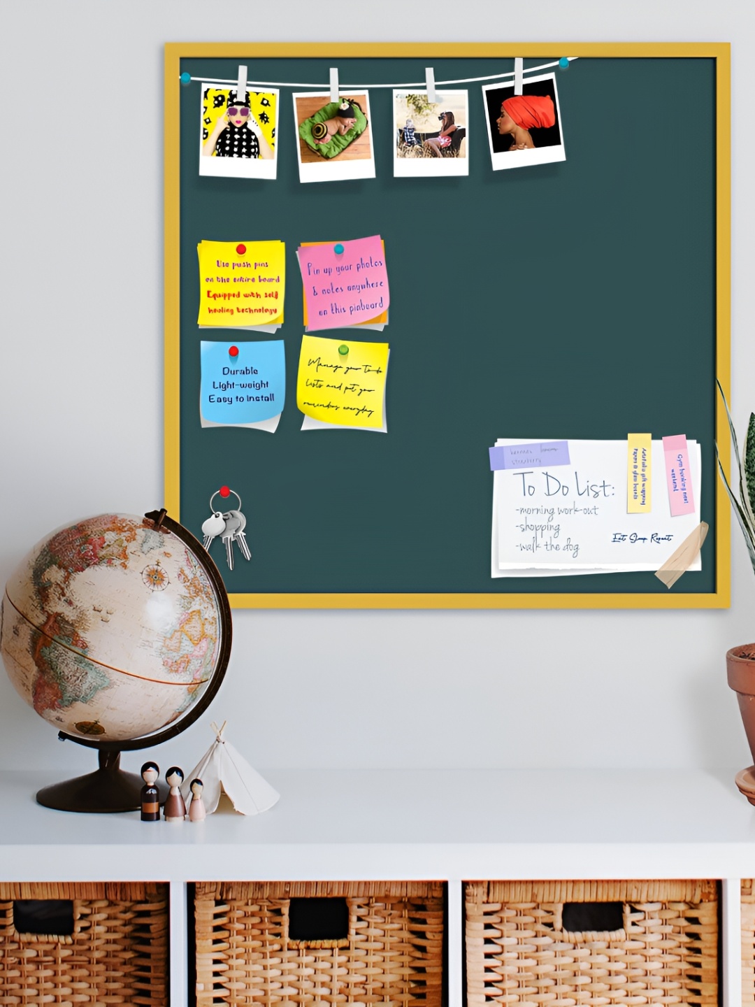 

ArtzFolio Grey & Green Wooden Bulletin Board & Sticky