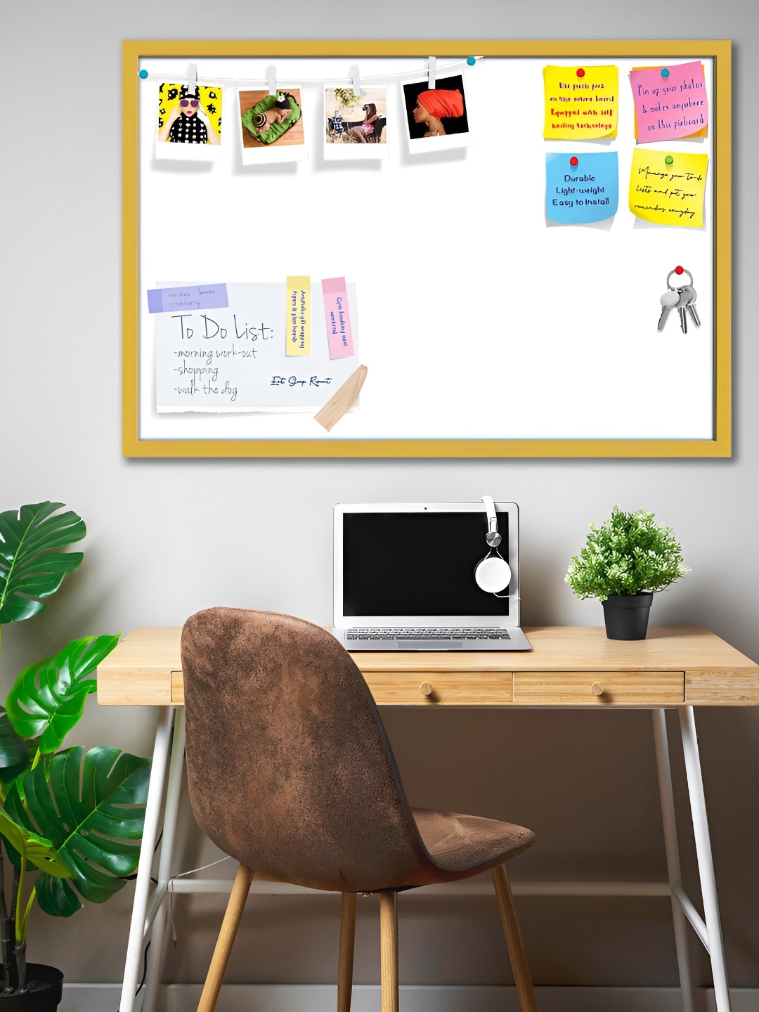 

ArtzFolio White Wooden Bulletin Board With Sticky Notes