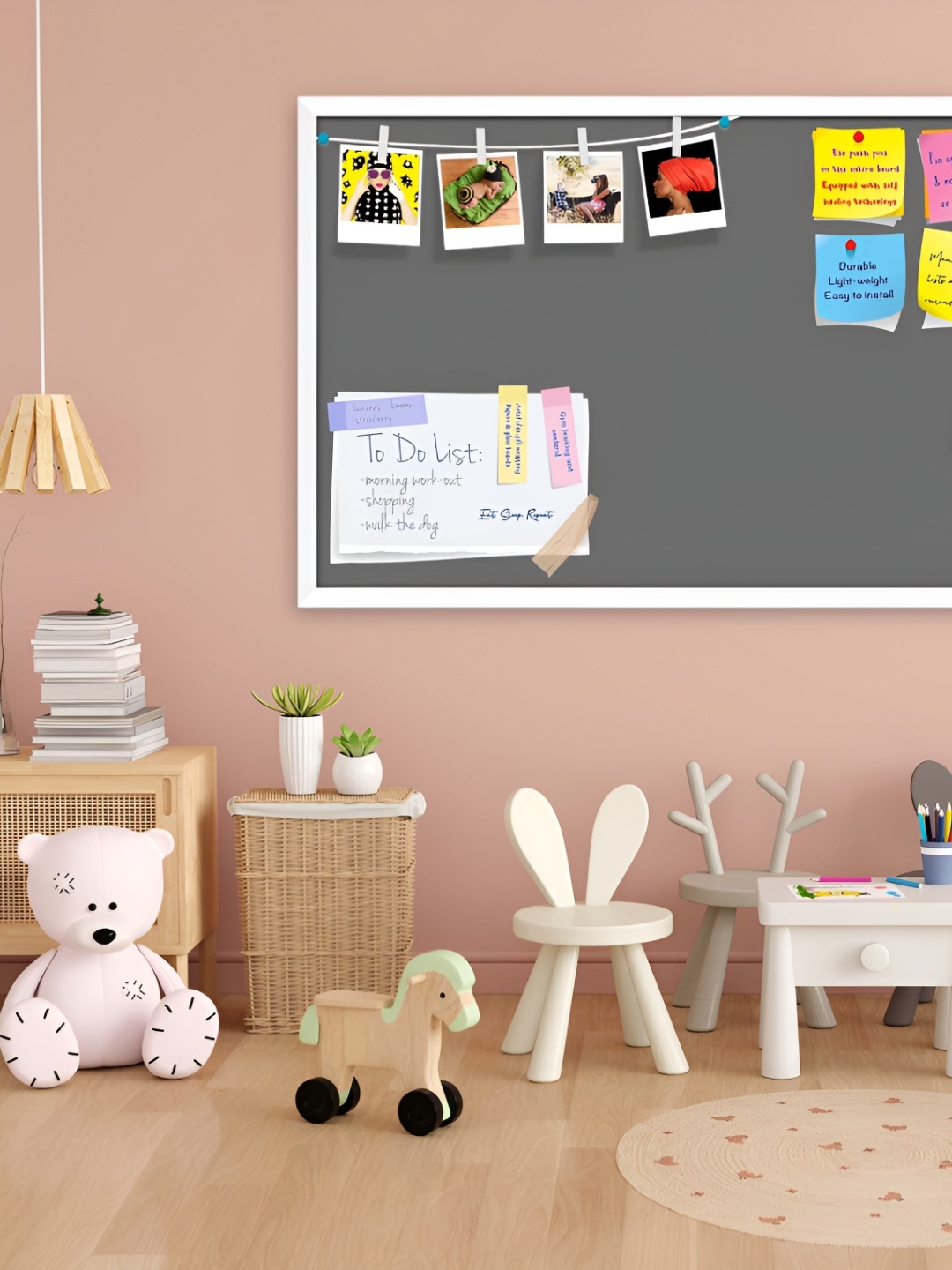 

ArtzFolio Grey Wooden Bulletin Board With Sticky Note Wall Hanging Decor