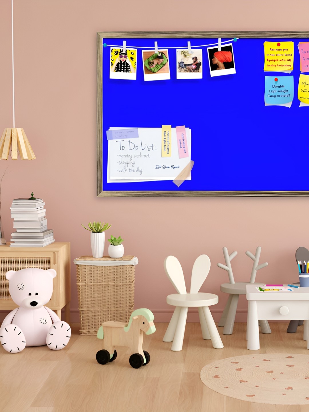 

ArtzFolio Brown & Blue Printed Wooden Bulletin Board Wall Decor