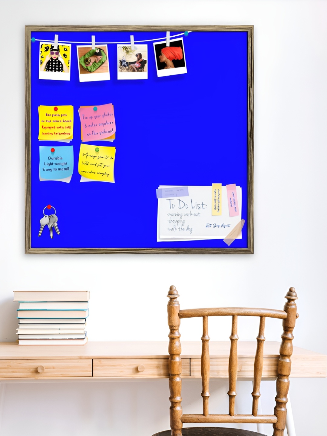 

ArtzFolio Gold Toned & Blue Wooden Bulletin Board