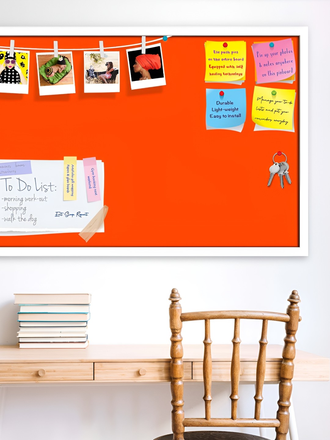 

ArtzFolio White & Orange Wooden Bulletin Board