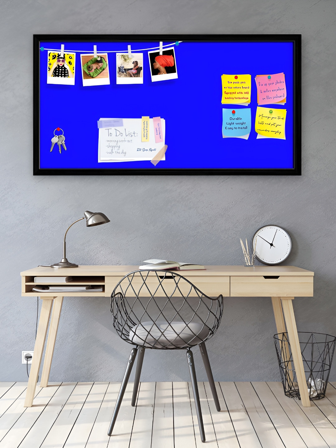 

ArtzFolio Black & Blue Wooden Bulletin Board Wall Decor