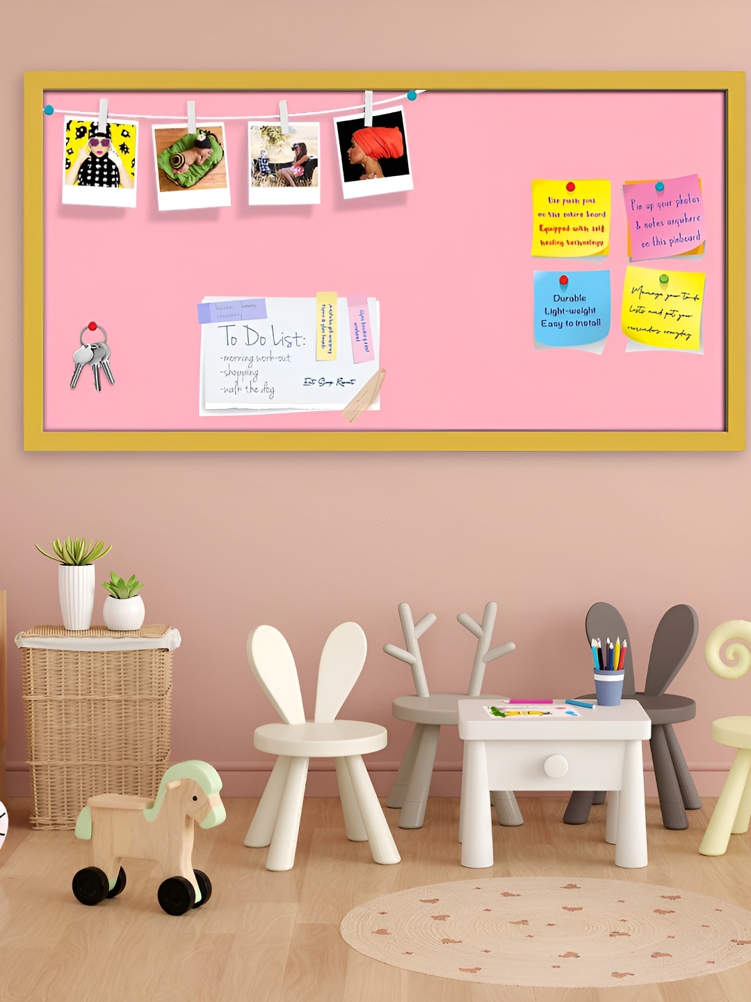 

ArtzFolio Brown & Pink Wooden Bulletin Board Wall Deor