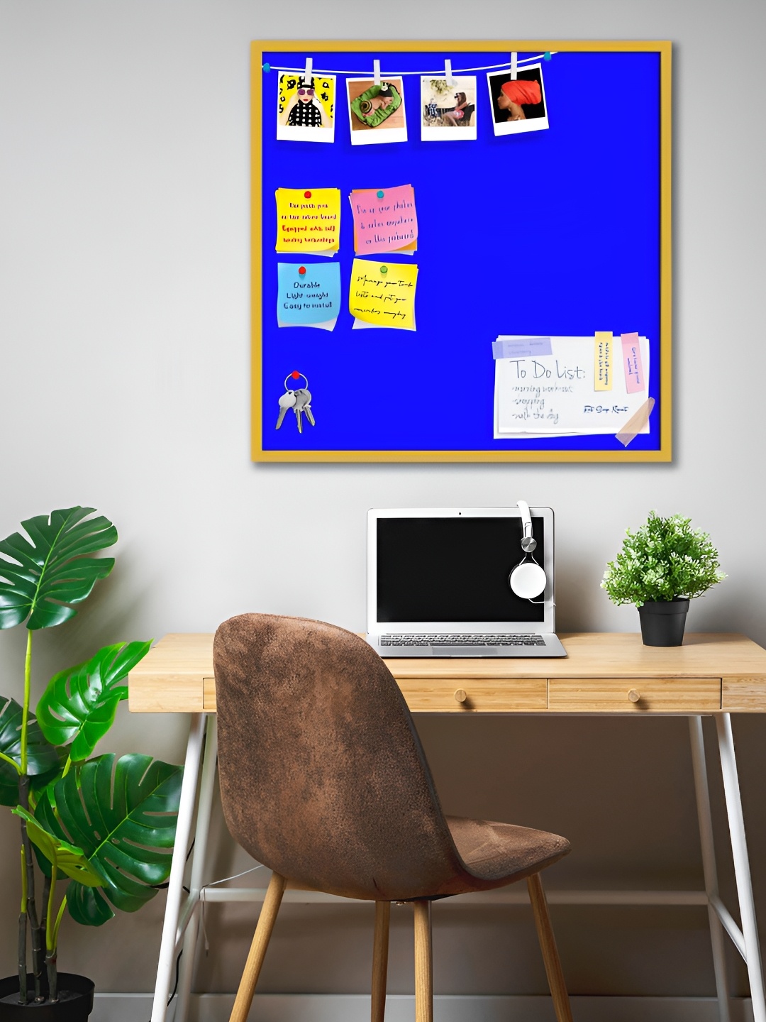 

ArtzFolio Blue Wooden Bulletin Board With Sticky Notes