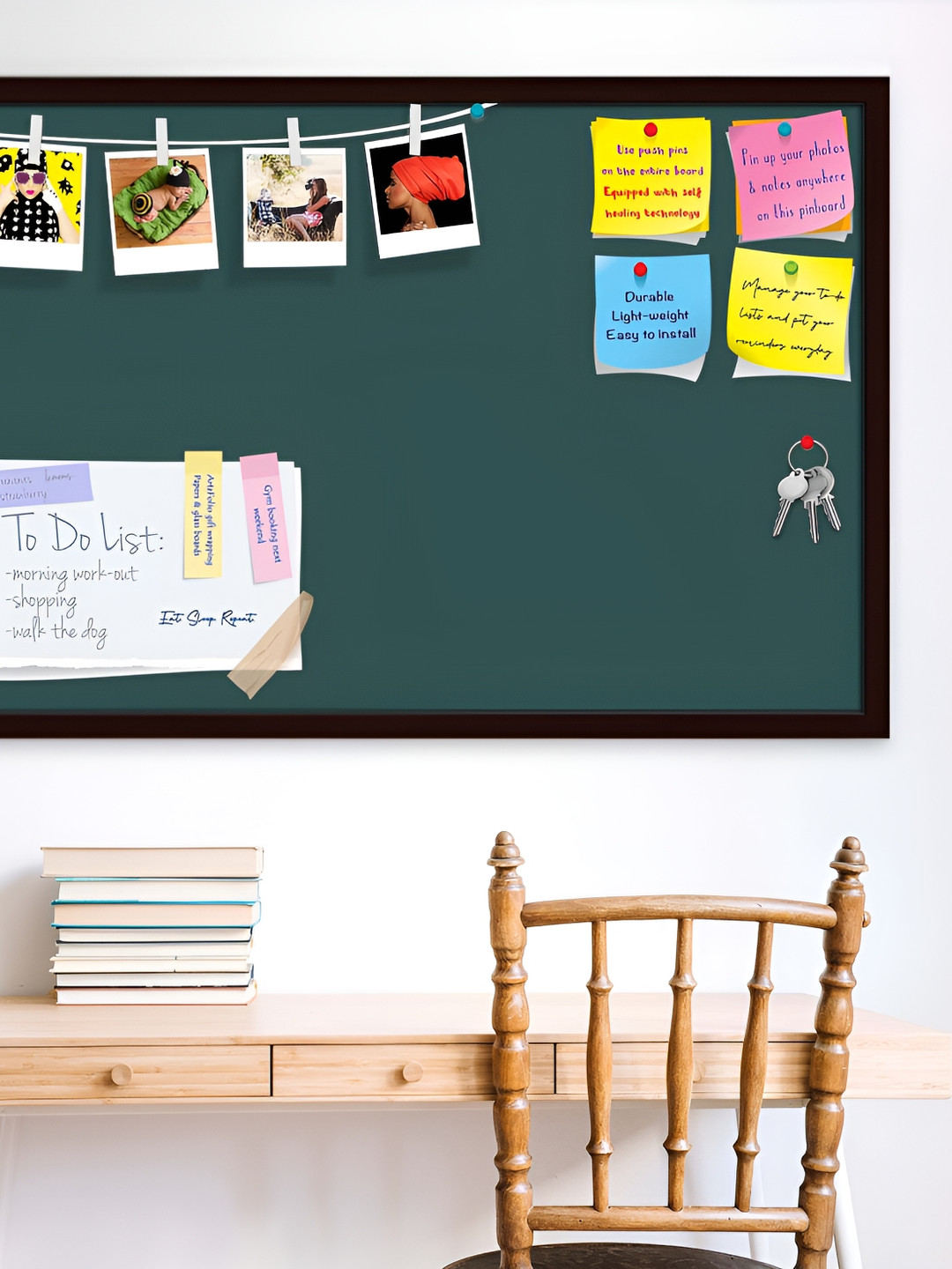 

ArtzFolio Brown & Green Wooden Bulletin Board Wall Decor