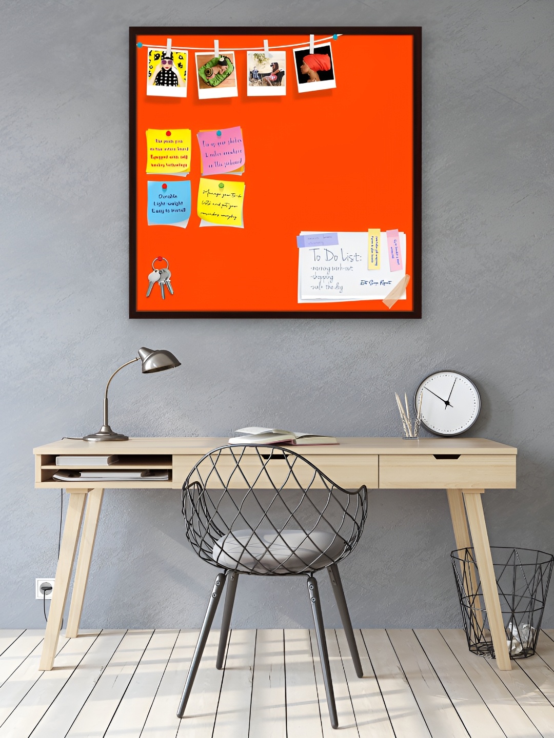 

ArtzFolio Brown & Orange Wooden Bulletin Board