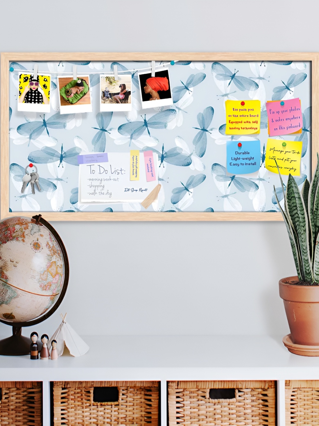 

ArtzFolio Brown Butterflies Printed Wooden Bulletin Board With Sticky Notes