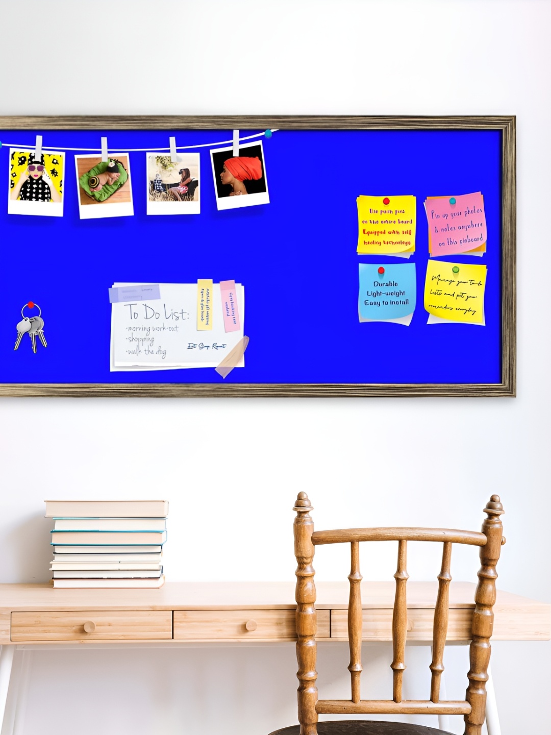 

ArtzFolio Blue Wooden Bulletin Board With Sticky Notes