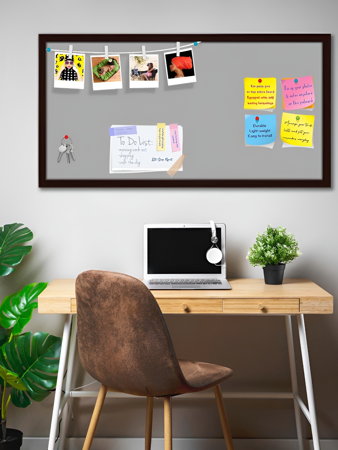

ArtzFolio Brown & Grey Wooden Bulletin Board Wall Decor