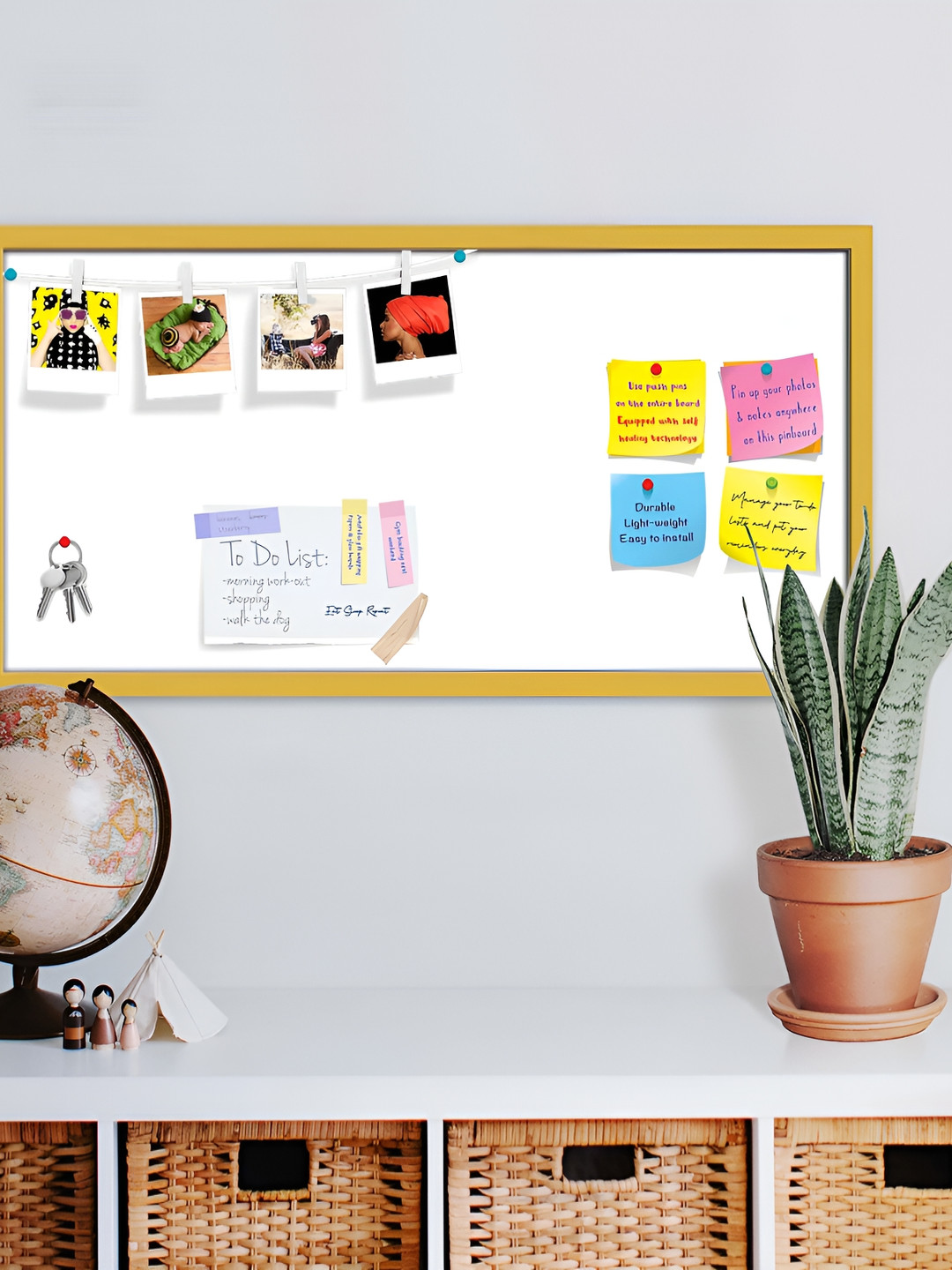 

ArtzFolio White Printed Wooden Bulletin Board With Sticky Notes