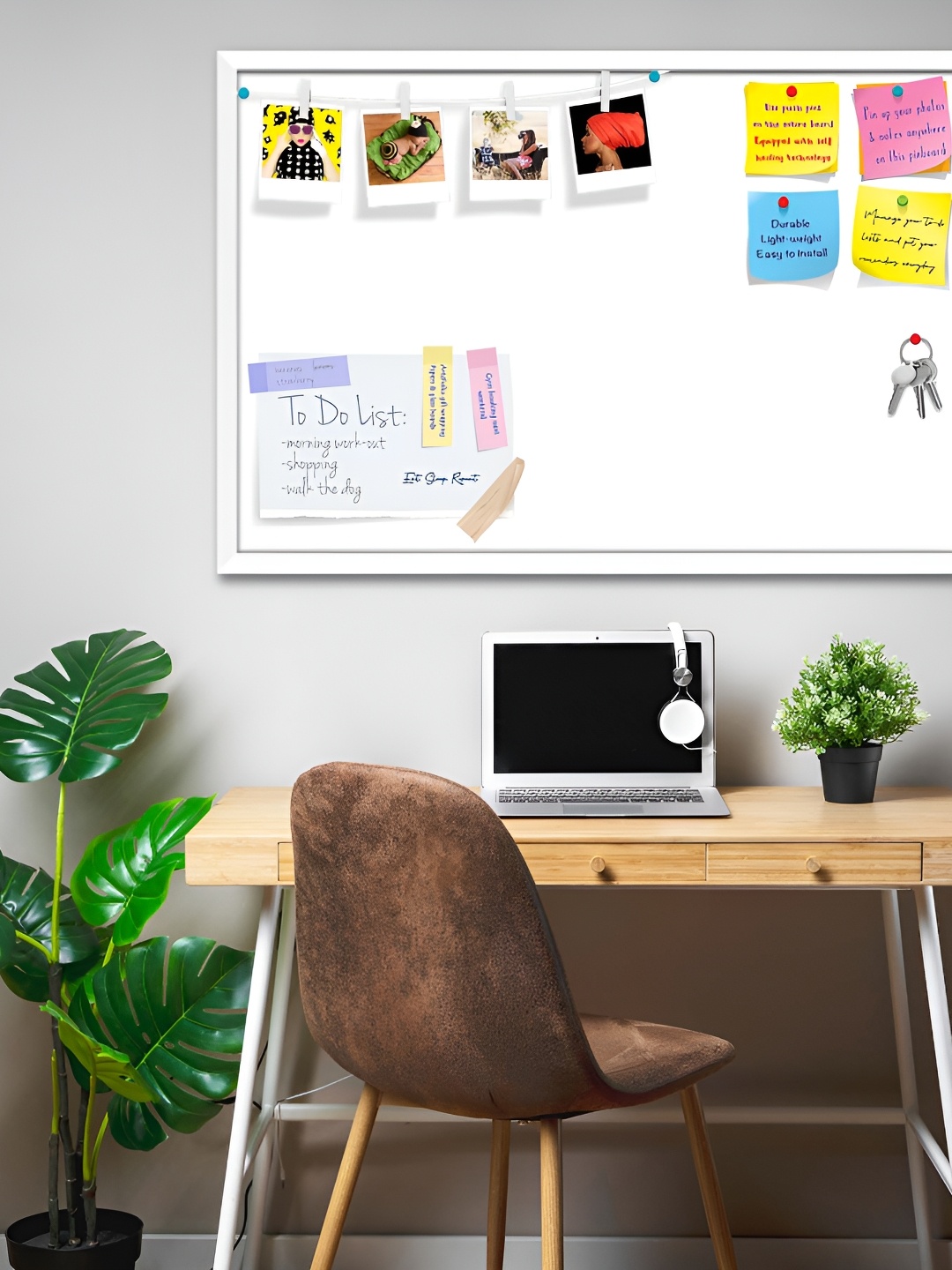 

ArtzFolio White Printed Wooden Bulletin Board With Sticky Notes