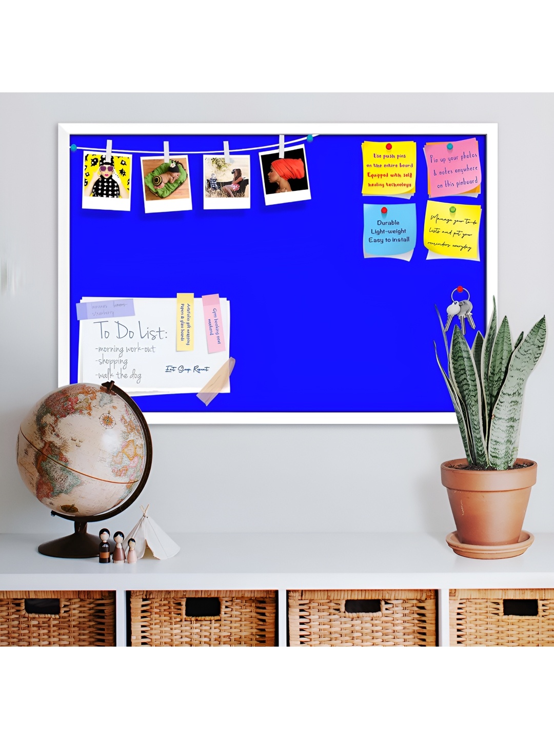 ArtzFolio White & Blue Wooden Bulletin Board