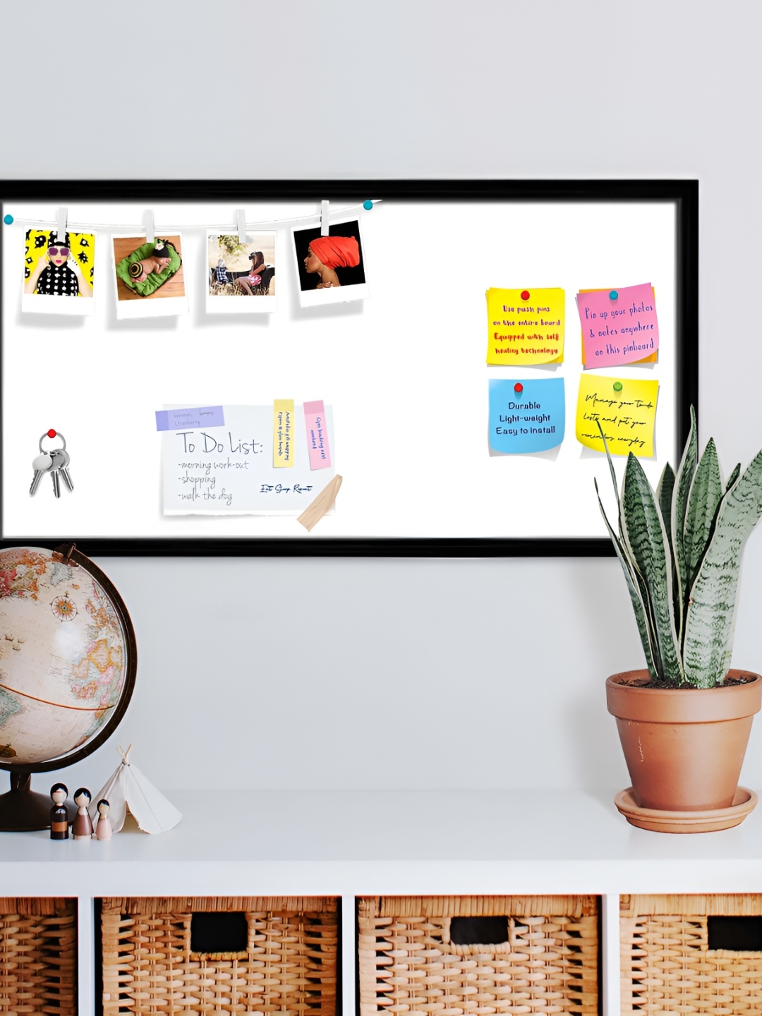

ArtzFolio Black & White Wooden Bulletin Board With Sticky Notes