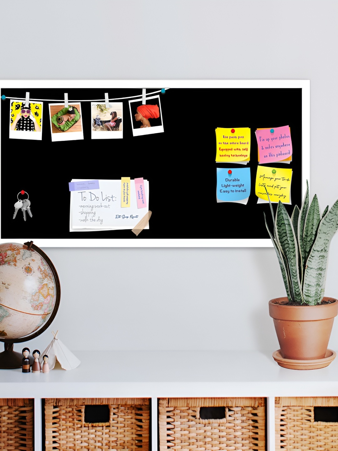 

ArtzFolio White & Black Wooden Bulletin Board Wall Decor