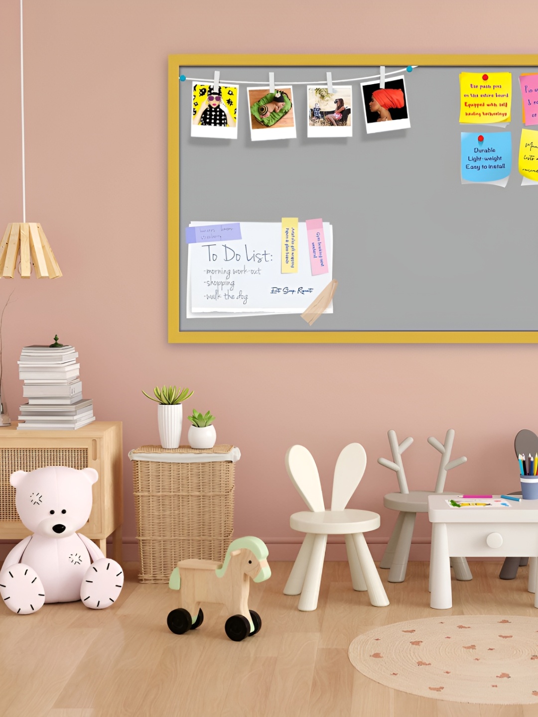 

ArtzFolio Grey Wooden Bulletin Board With Sticky Notes