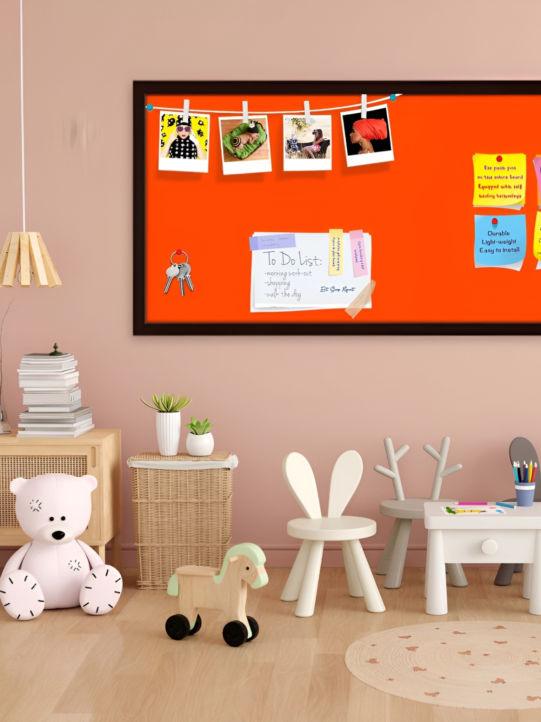 

ArtzFolio Brown & Orange Coloured Printed Wooden Bulletin Board With Sticky Notes