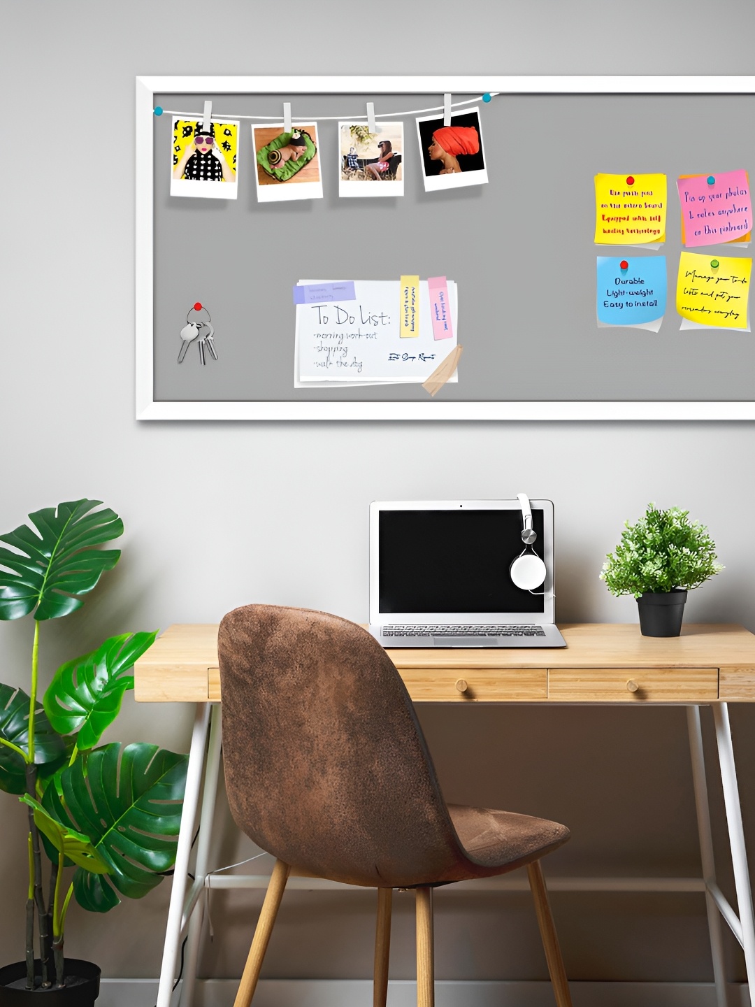 

ArtzFolio White & Grey Wooden Bulletin Board With Sticky Notes