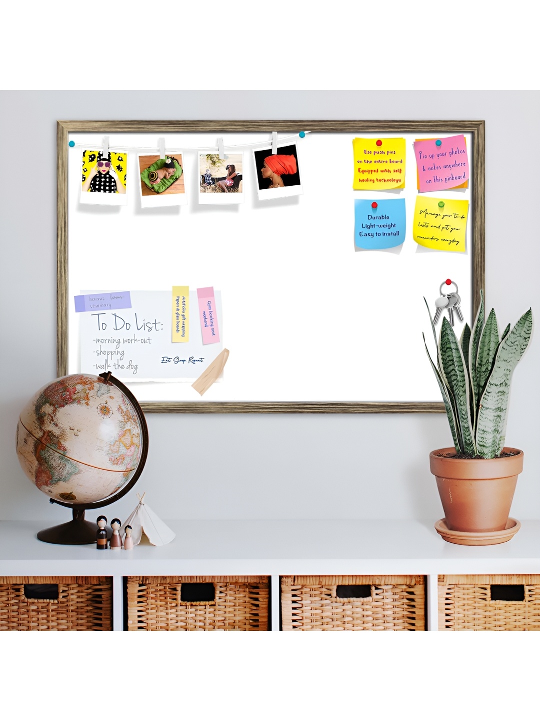

ArtzFolio White Printed Wooden Bulletin Board With Sticky Notes
