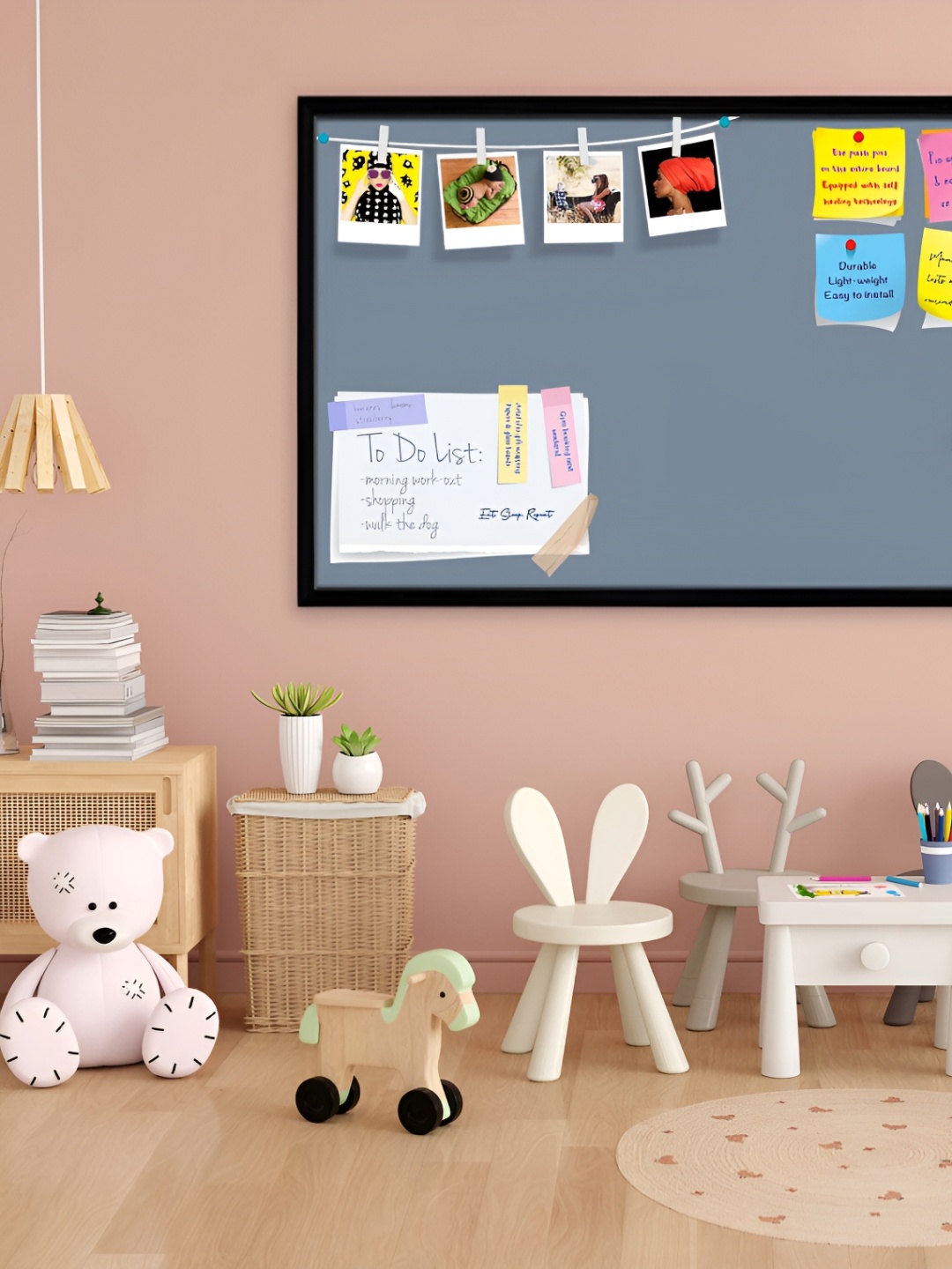 

ArtzFolio Black & Grey Printed Wooden Bulletin Board