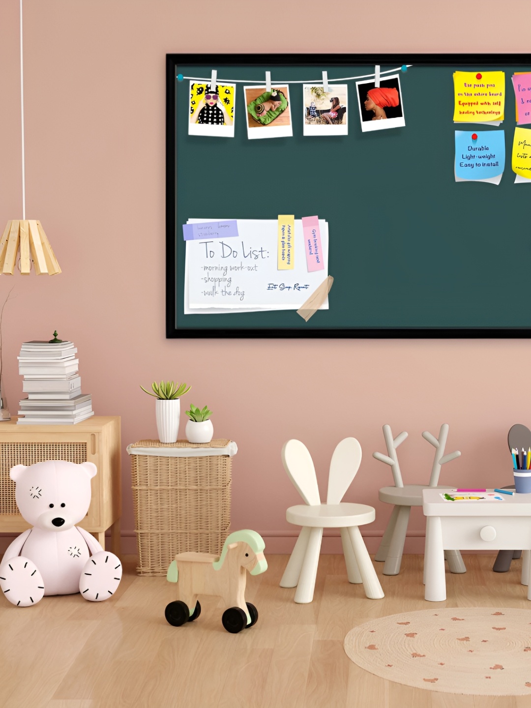 

ArtzFolio Grey & Black Wooden Bulletin Board With Sticky Notes Wall Hangings Decor