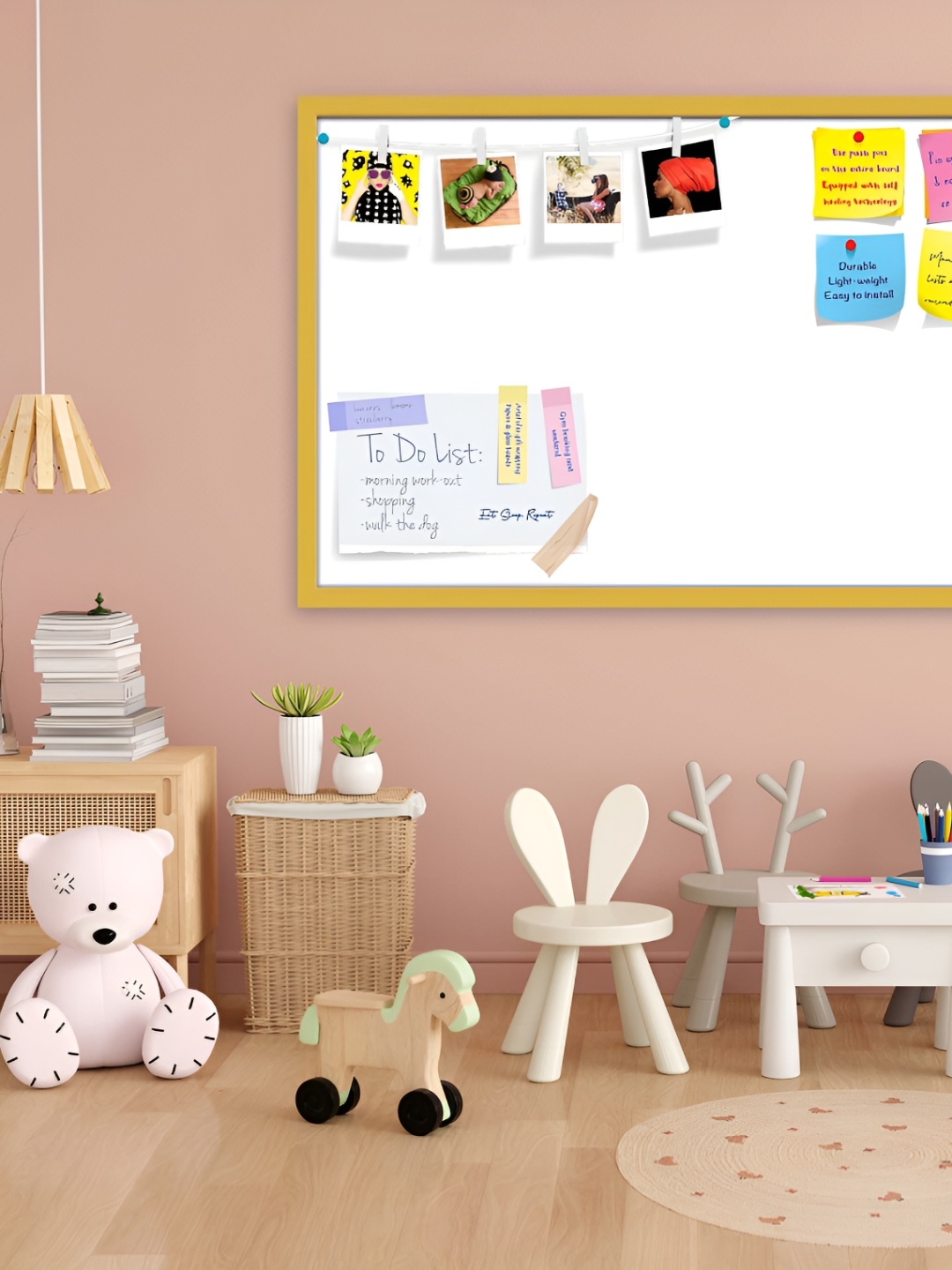 

ArtzFolio White Printed Wooden Bulletin Board With Sticky Note Wall Hanging Decor