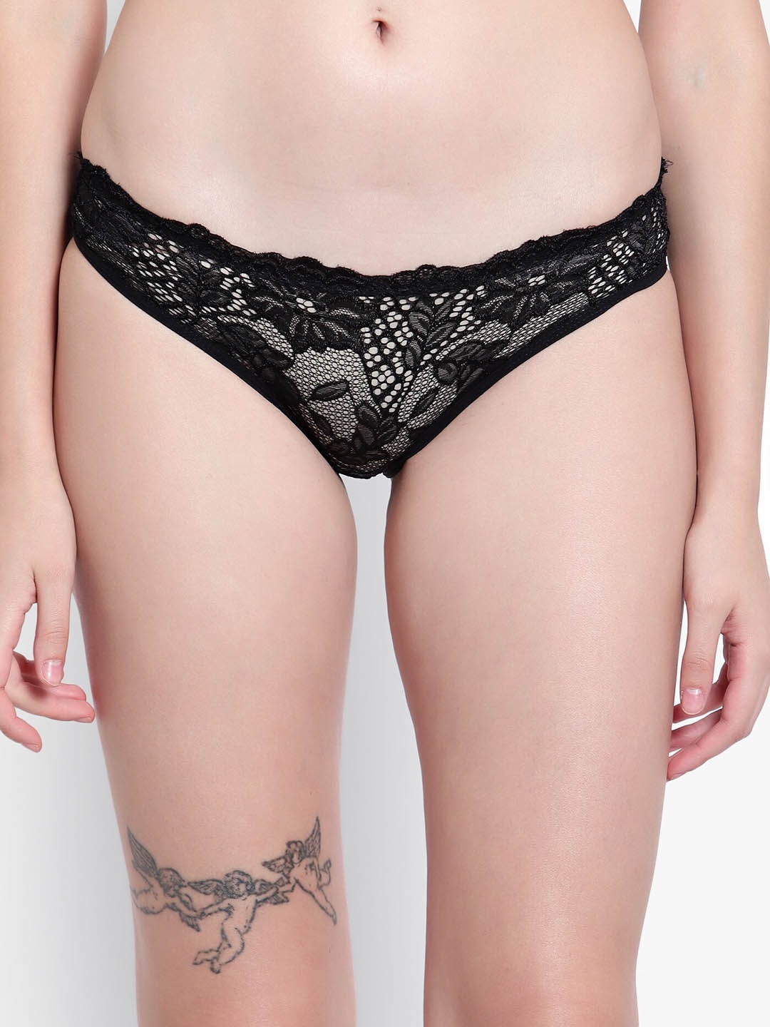 

Velvi FIGURE Lace-Detailed Anti Microbial Bikini Briefs, Black