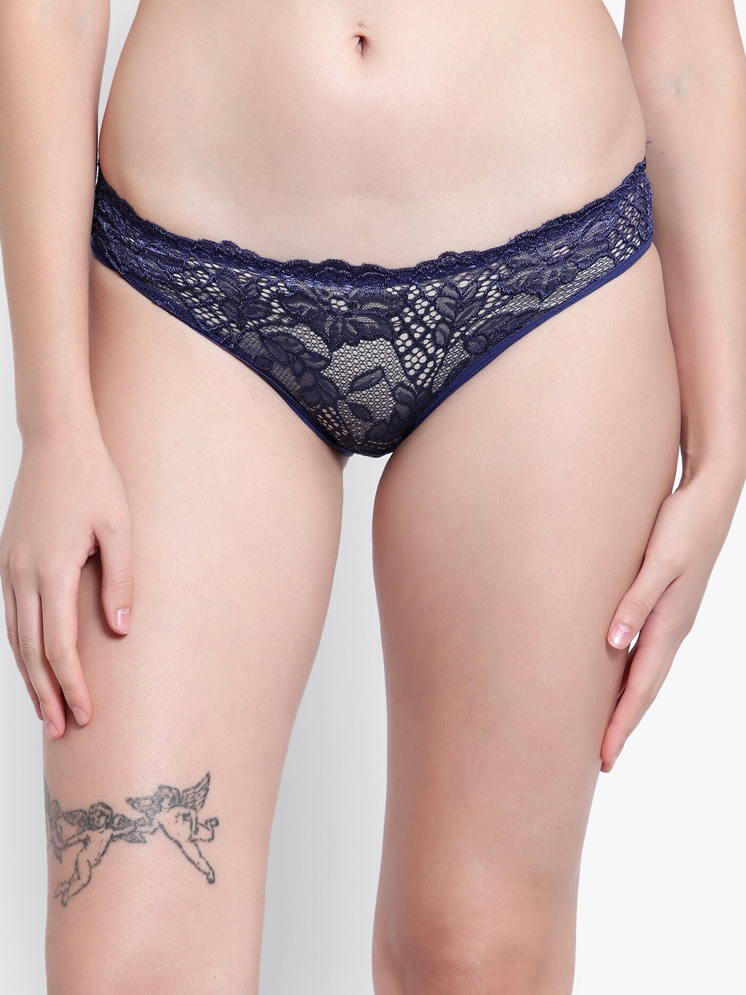 

Velvi FIGURE Mid Rise Anti Bacterial Bikini Briefs, Navy blue