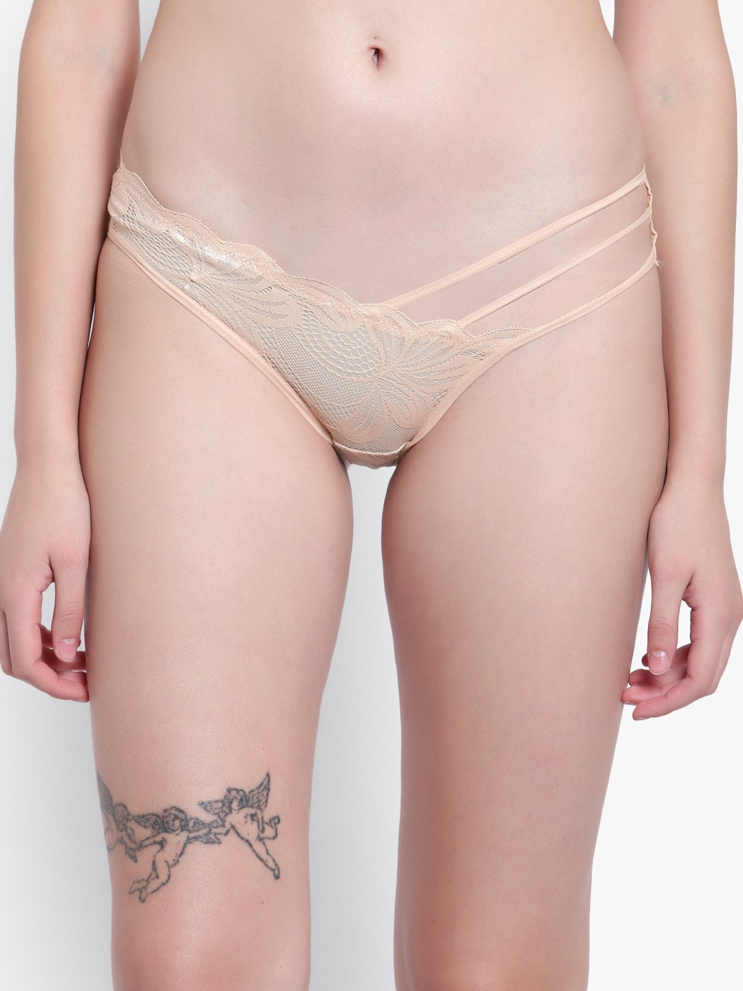 

Velvi FIGURE Self Design Anti Microbial Bikini Briefs, Beige