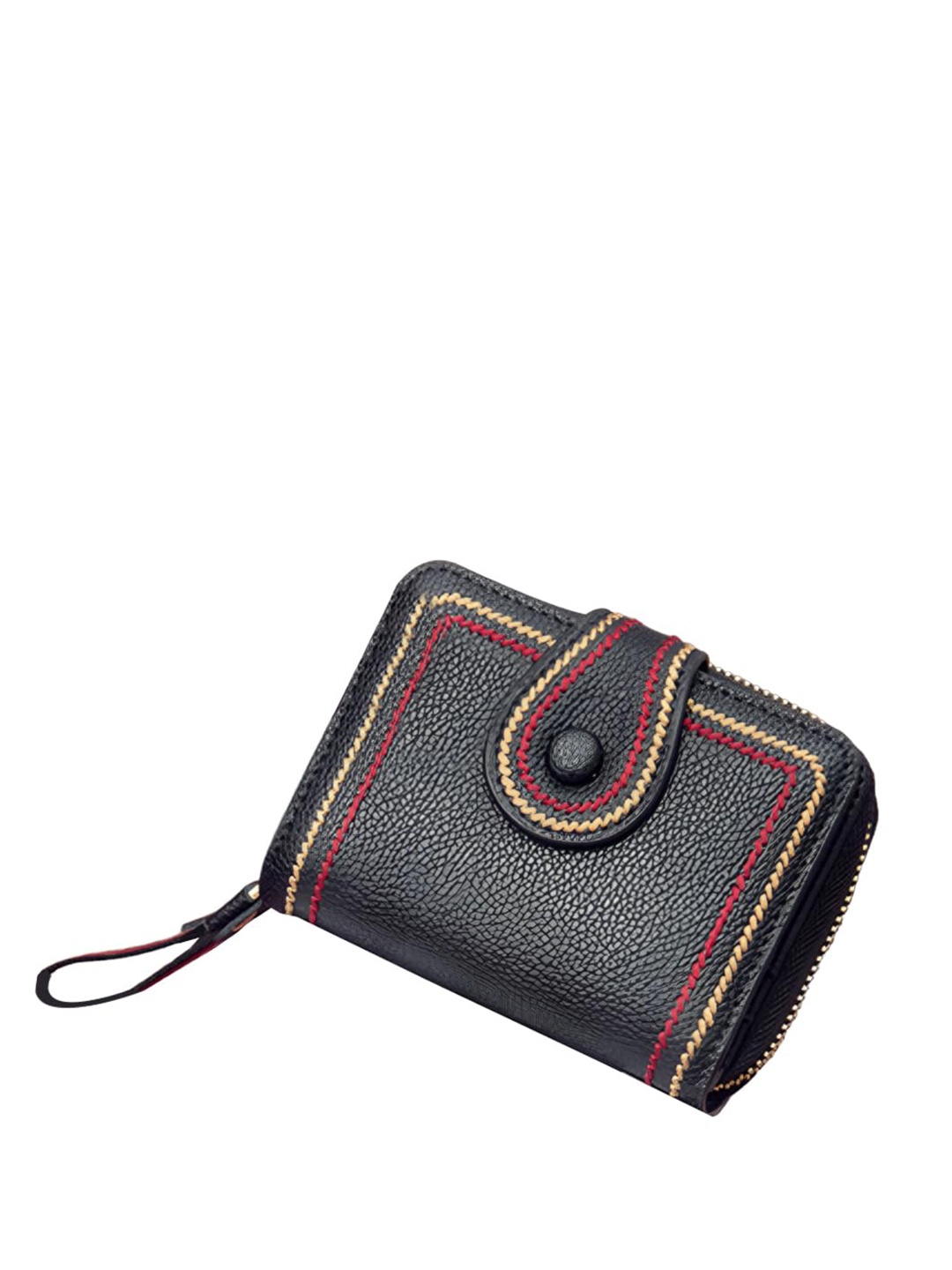 

SYGA Women Leather Two Fold Wallet, Black