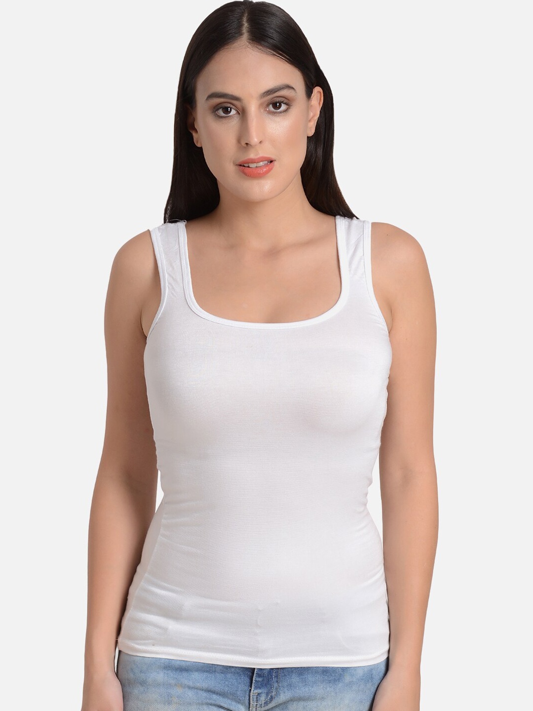 

mod & shy Sleeveless Non Padded Camisoles, White