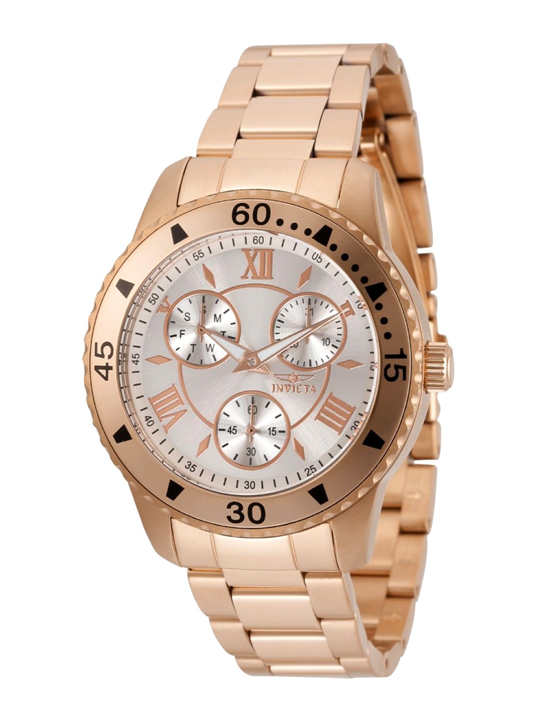 

Invicta Men Angel Silver Dial Quartz Analog Watch 35829, Rose gold