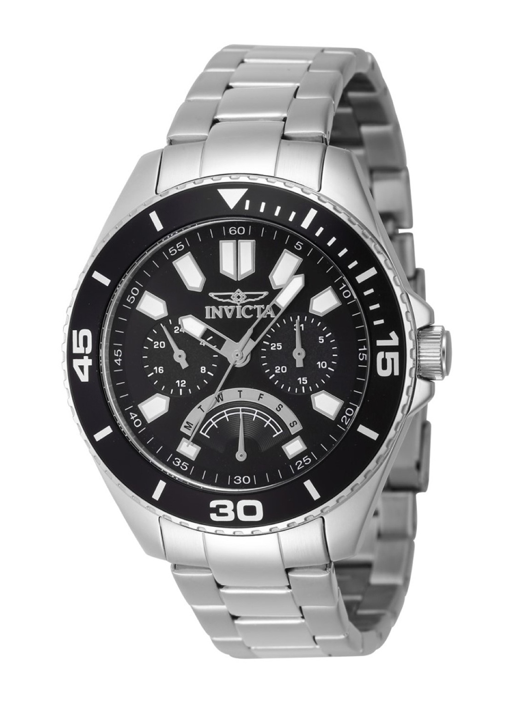

Invicta Men Pro Diver Black Dial Quartz Analog Watch 46879, Silver