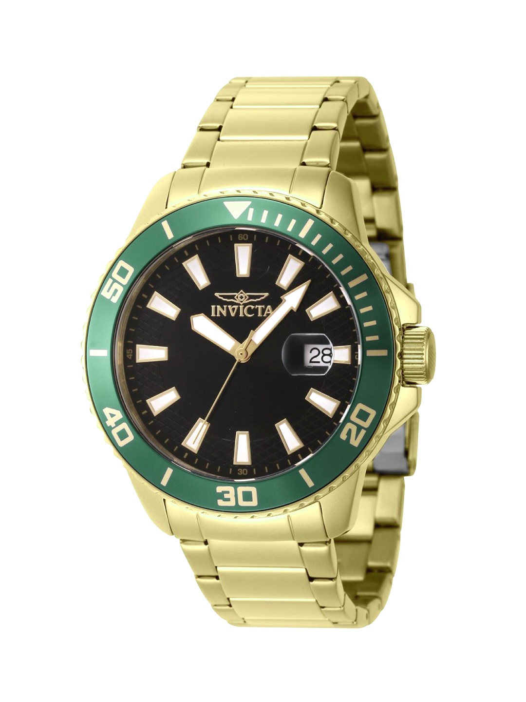 

Invicta Men Pro Diver Black Dial Quartz Analog Watch 46067, Gold