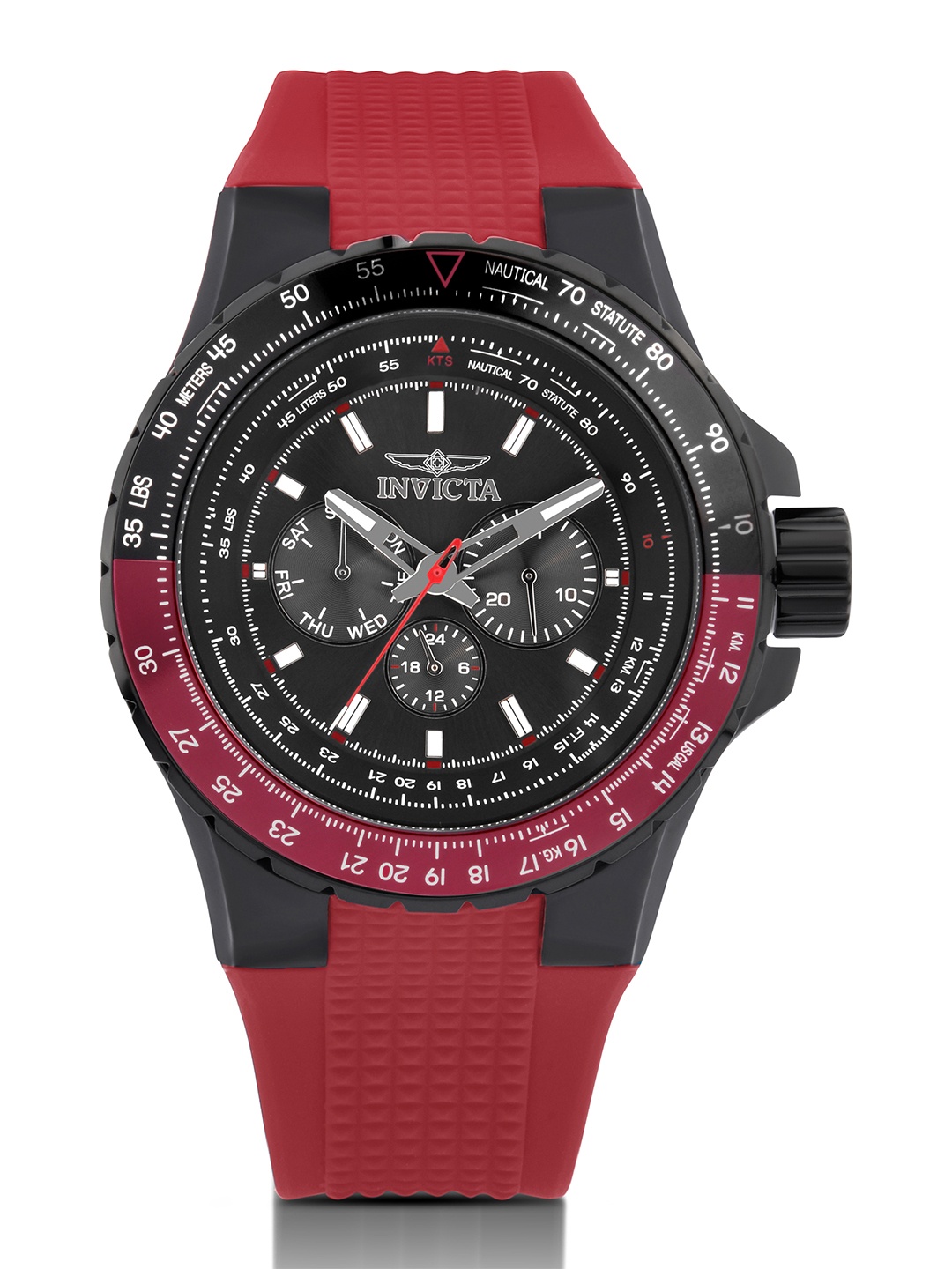 

Invicta Men Aviator Patterned Analogue Watch 33039, Red