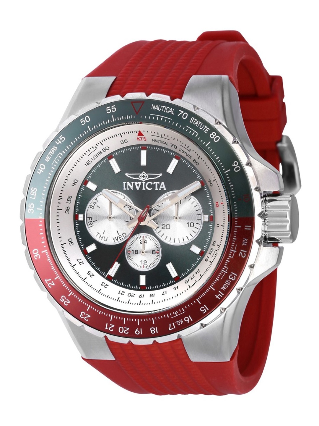 

Invicta Men Aviator Textured Straps Analogue Watch 36852, Red