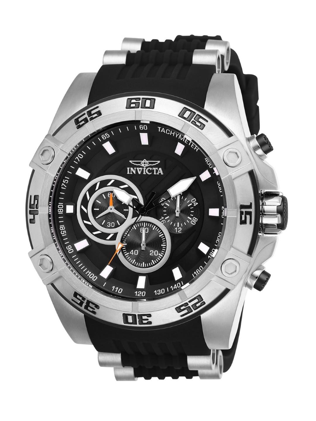 

Invicta Men Speedway Chronograph Black Dial Quartz Analog Watch 25505, Silver