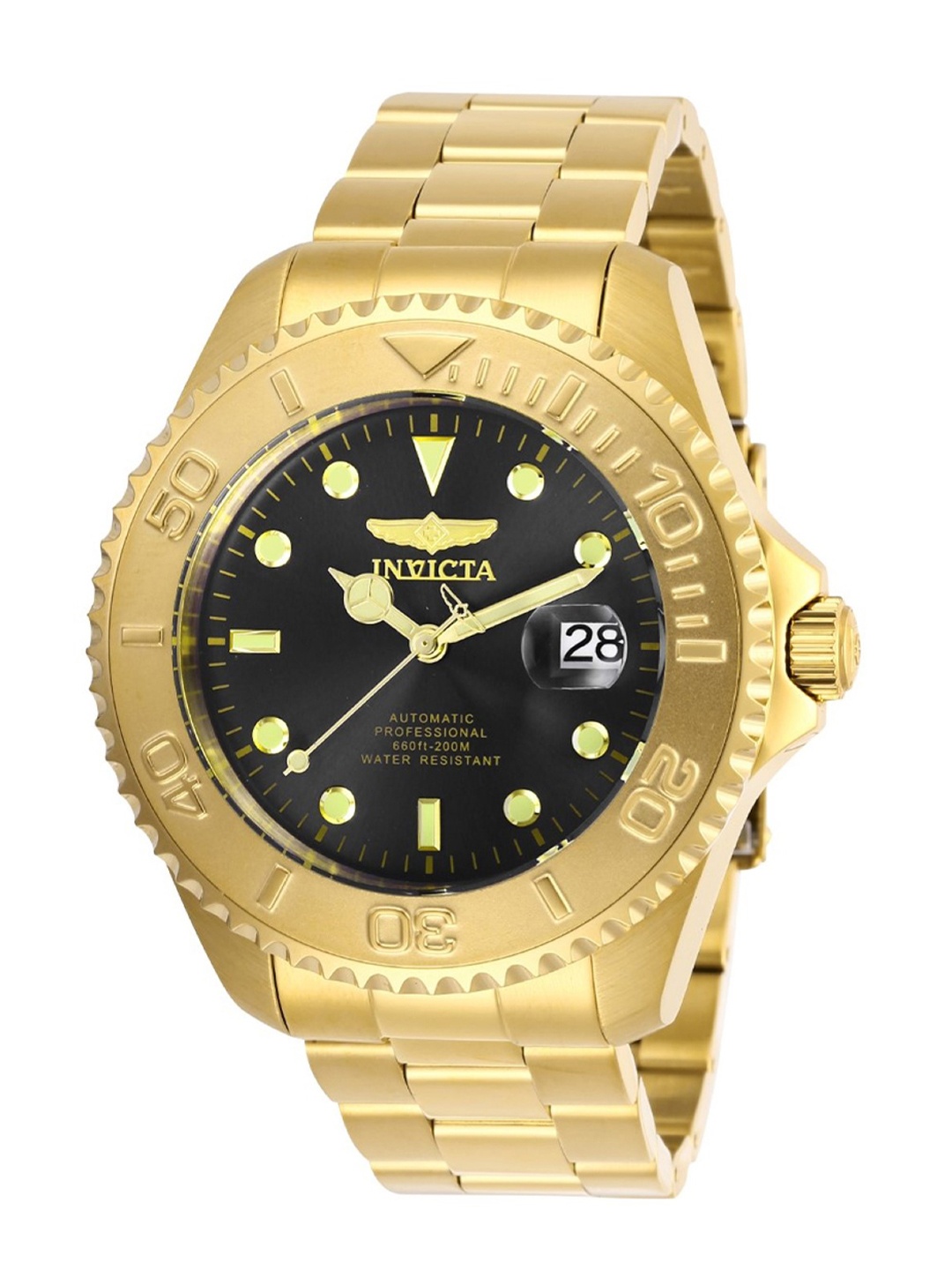 

Invicta Men Pro Diver Charcoal Dial Automatic Analog Watch 28952, Gold