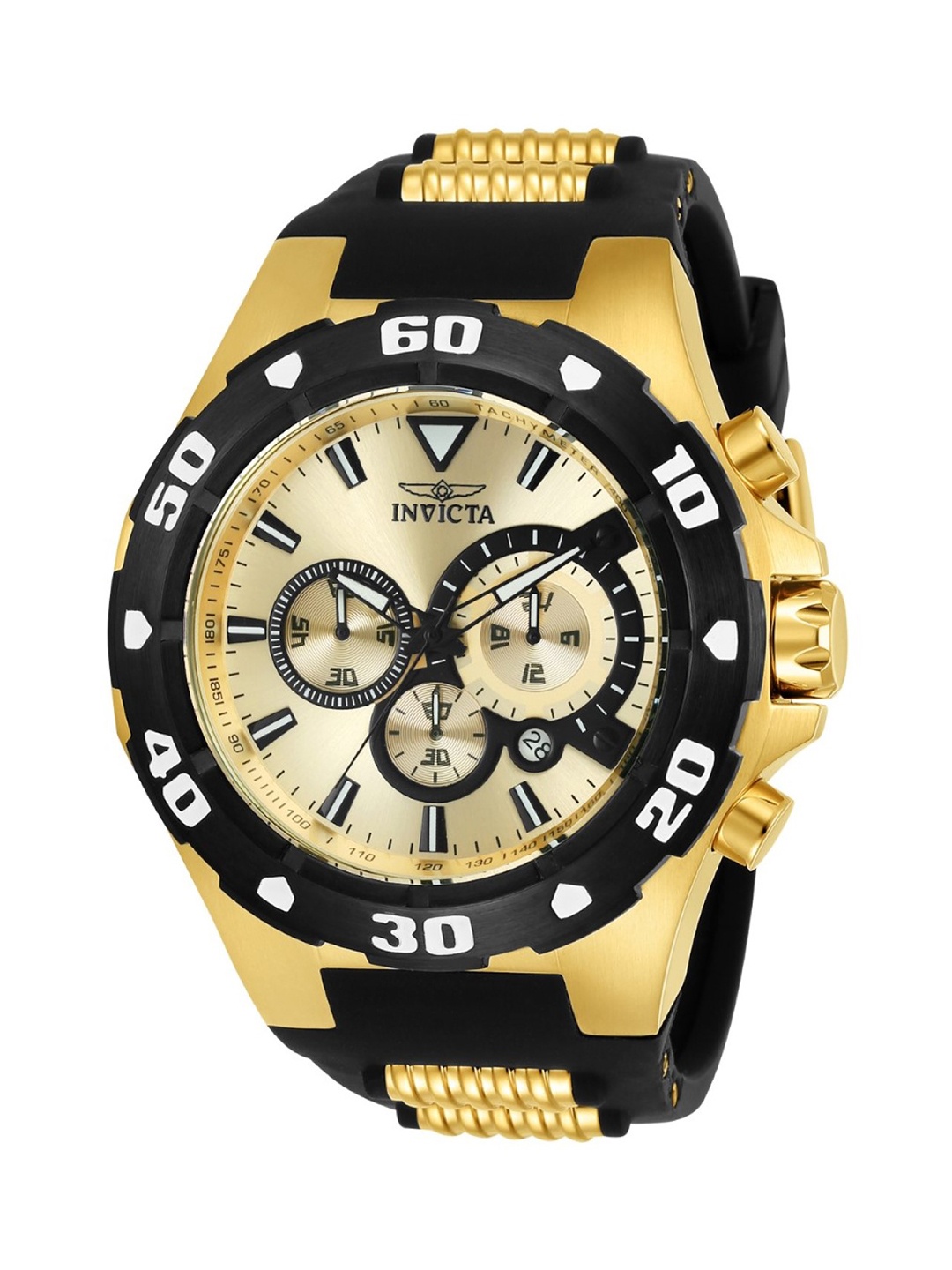 

Invicta Men Pro Diver Patterned Chronograph Analogue Watch 24682, Black