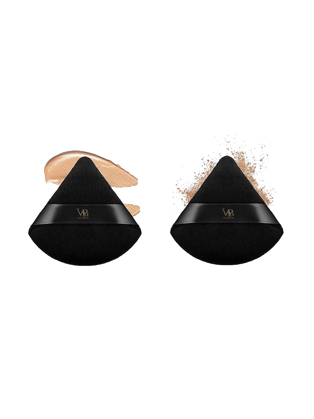 

Veoni BELLE 2-Pcs Makeup Triangle Soft Puffs, Black