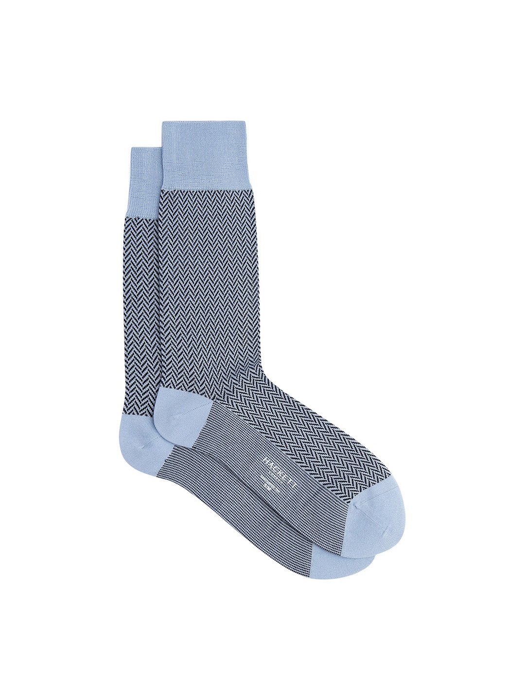 

HACKETT LONDON Men Printed Cotton Ankle Length Herringbone Socks, Blue