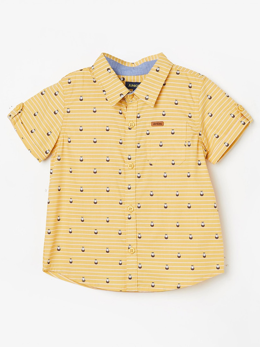 

Juniors by Lifestyle Boys Conversational Printed Pure Cotton Shirt, Yellow