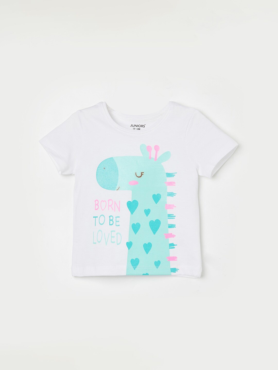 

Juniors by Lifestyle Girls Graphic Printed Pure Cotton T-Shirt, White