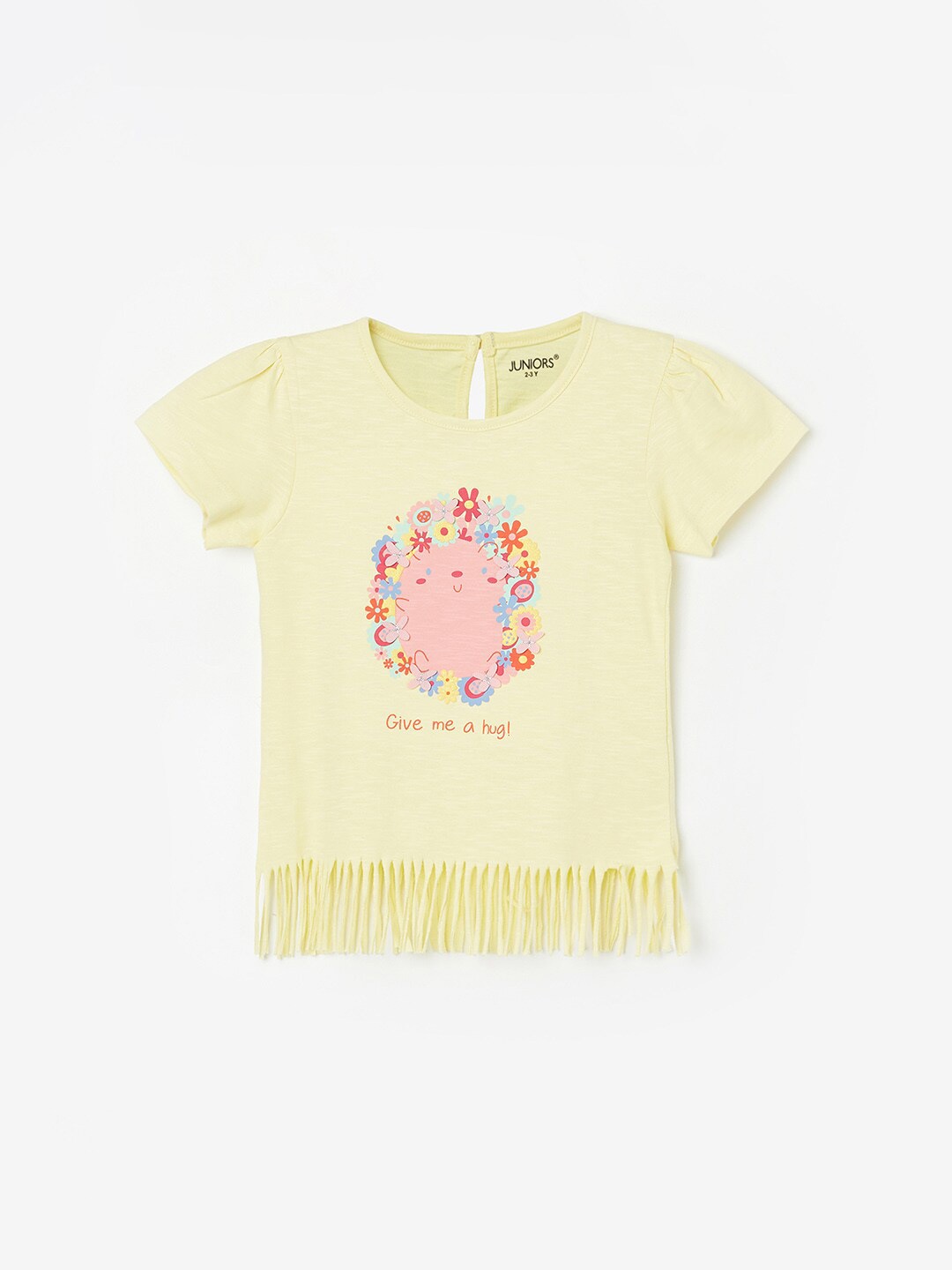 

Juniors by Lifestyle Girls Graphic Printed Pure Cotton T-Shirt, Yellow