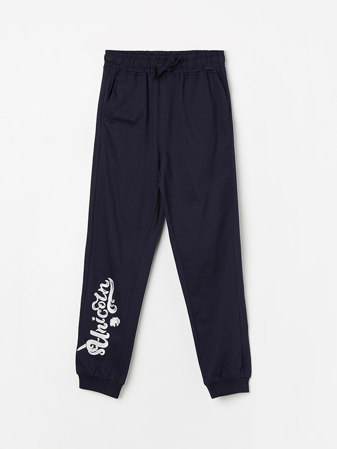 

Fame Forever by Lifestyle Girls Typography Printed Pure Cotton Jogger, Navy blue